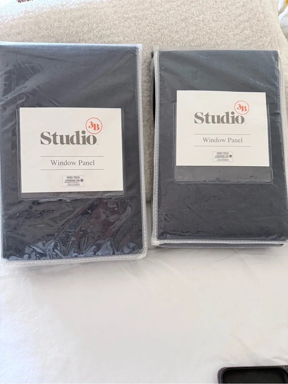 Studio 3B Belgian Linen Window Panels in Navy